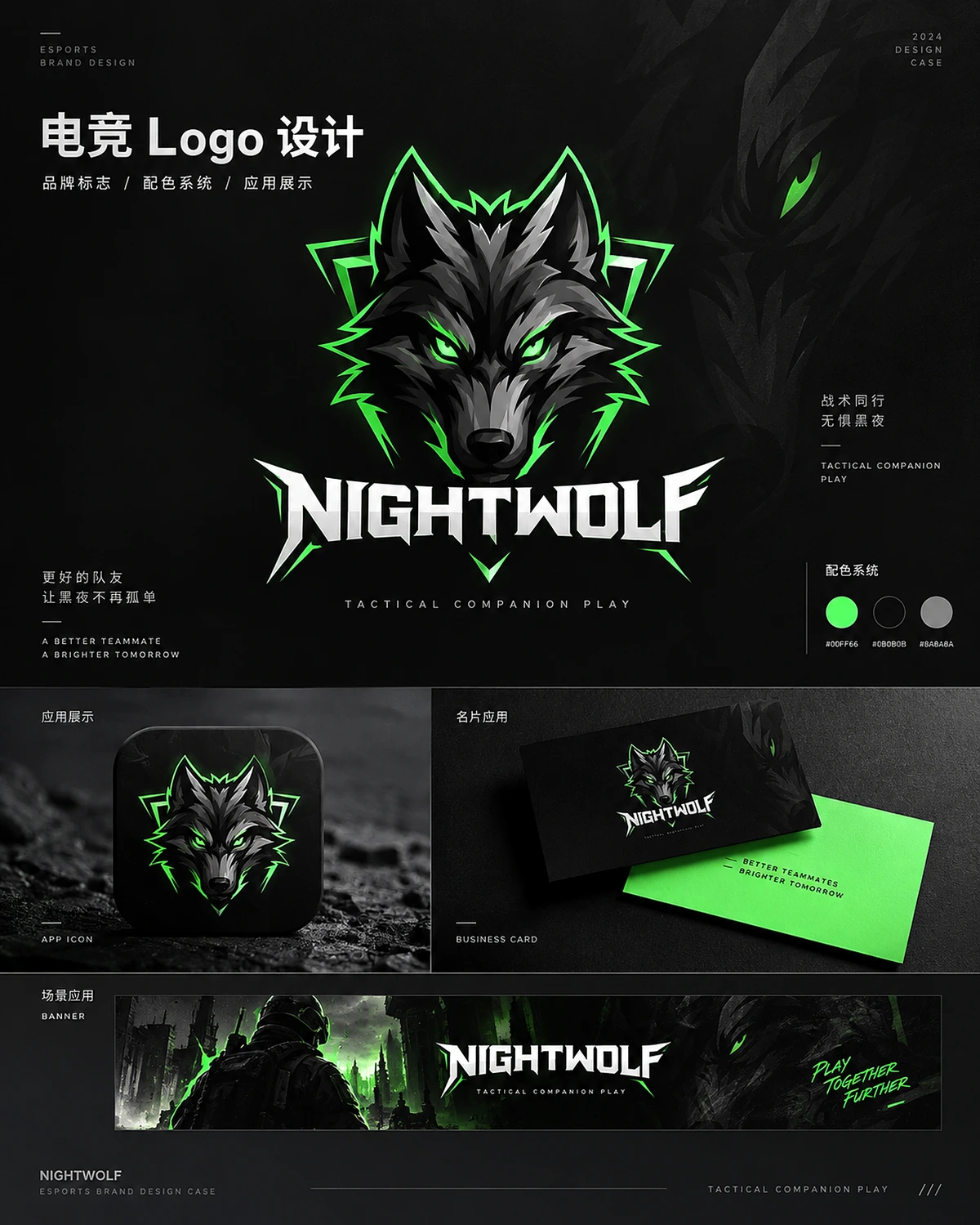 NIGHTWOLF 电竞 Logo 标志